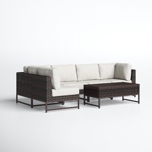 Bromborough 6 Piece Rattan Sectional Seating Group With Cushions